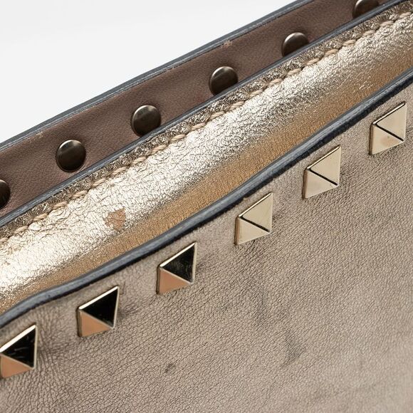 Valentino Metallic Nappa Leather Rockstud Clutch - Picture 13 of 16
